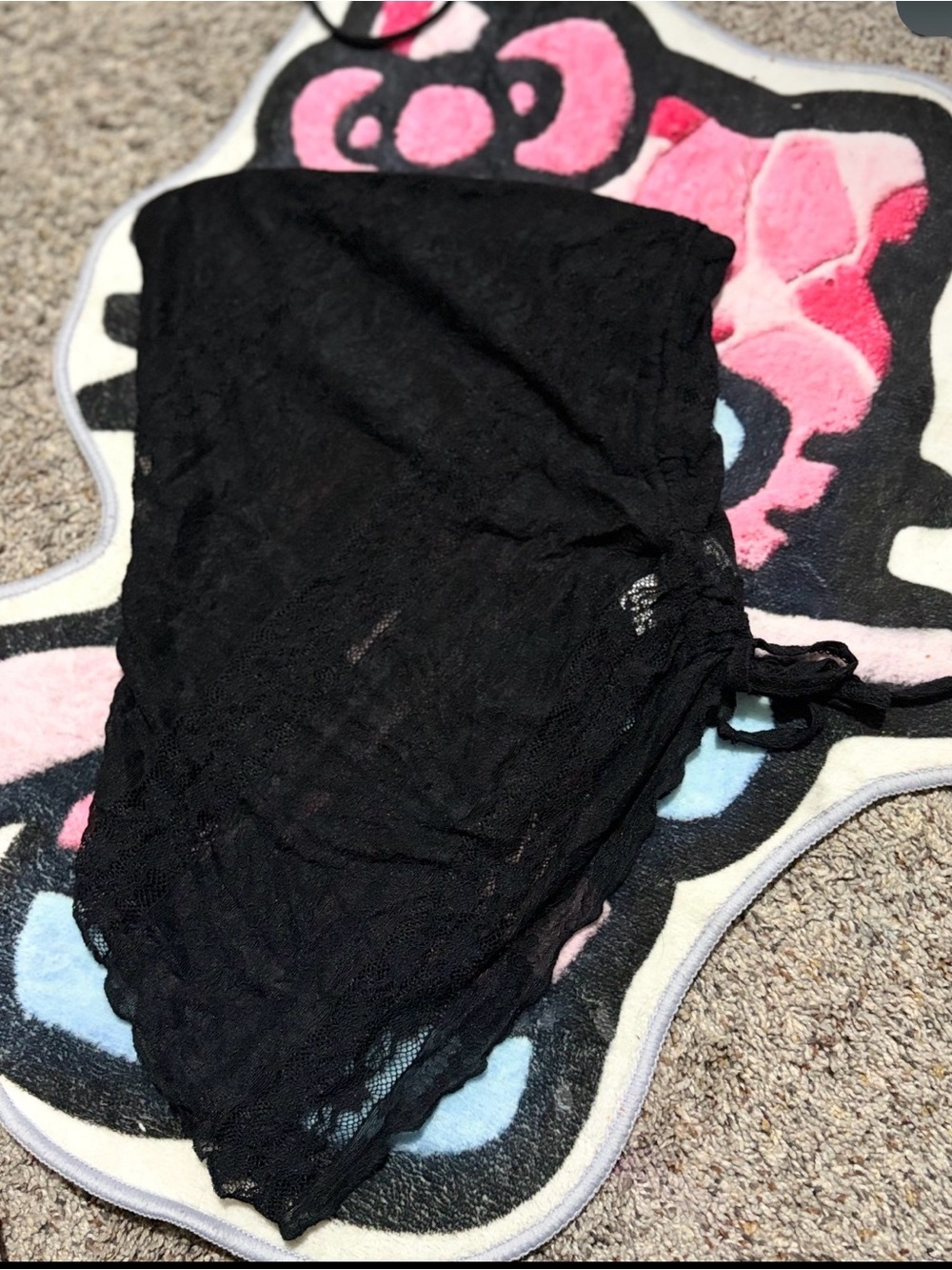 Black Lace Triangle Scarf / Headwrap